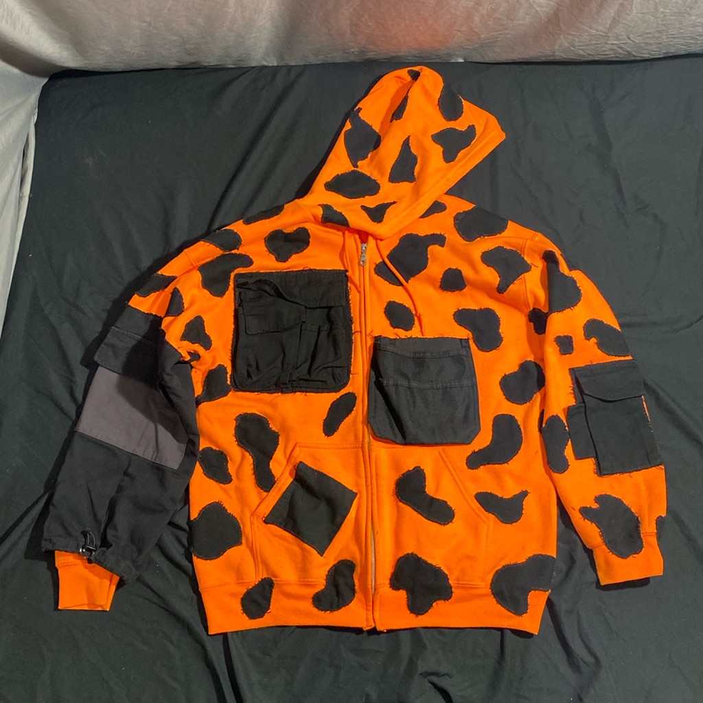 1 Of 1 Custom Patchwork Zip-Up Hoodie